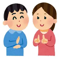 手話で話している人